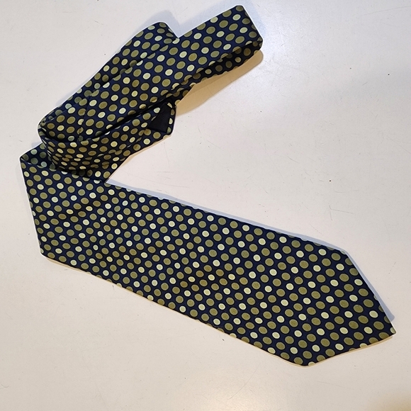 BROOKS Basixs Men's Polka Dot Green Pure Silk Tie - Picture 7 of 9